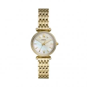 Fossil Ladies Mother Of Pearl Dial Gold Tone Bracelet Watch