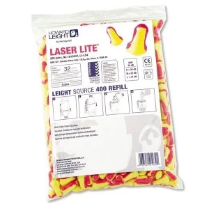 Howard Leight Laser Lite Disposable Uncorded Earplugs MagentaYellow Leight Source Refill Pack 200 Pairs