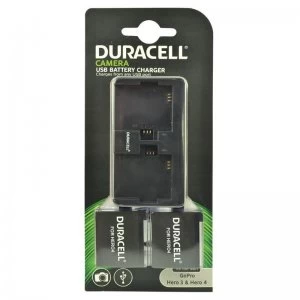 Duracell Dual Charger for GoPro Hero 3 and 4 + 2 Batteries