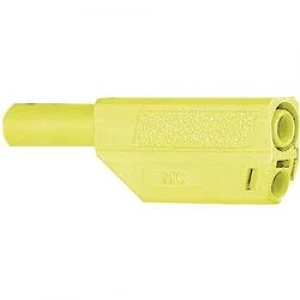 Straight blade safety plug Plug straight Pin diameter 4mm Yellow