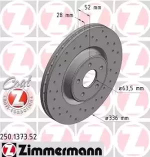 ZIMMERMANN Brake disc FORD 250.1373.52 1569253,9M511125AA Brake rotor,Brake discs,Brake rotors