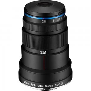 Laowa 25mm f2.8 2.5 5X Ultra Macro Lens for Canon EF mount Black