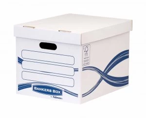Fellowes Bankers Box Cardboard Storage Box Medium Duty Pack of 3 White