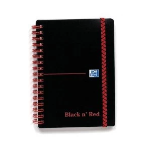 Black n Red A6 Wirebound Notebook 90gm2 140 Pages Ruled Poly Covered Pack of 5