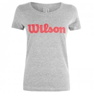 Wilson Script T Shirt Ladies - Grey
