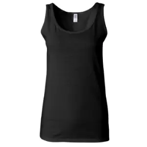 Gildan Ladies Soft Style Tank Top Vest (M) (Black)