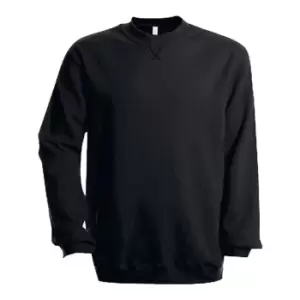 Kariban Mens Plain Crew Neck Sweatshirt (XL) (Black)