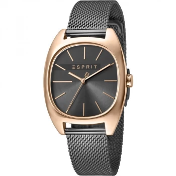 Esprit Infinity Womens Watch featuring a Stainless Steel Mesh, Gun Colour Coloured Strap and Dark Grey Dial