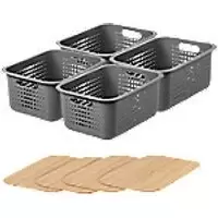 SmartStore Storage Basket Plastic Grey 28 (W) x 37 (D) x 24 (H) cm