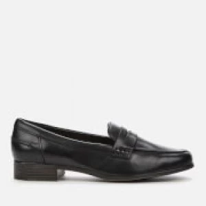 Clarks Womens Hamble Leather Loafers - Black - UK 7