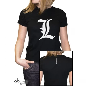 Death Note - L Tribute Womens X-Large T-Shirt - Black