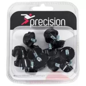 Precision Ultra Flat Rubber Football Boot Studs Set (One Size) (Black)