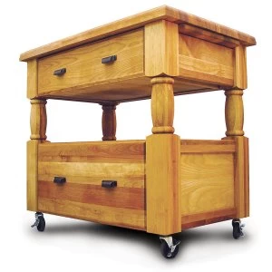 Catskill by Eddingtons Europa Kitchen Trolley on Wheels with Butcher Block Top