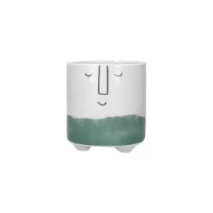 Ceramic Pot Happy Face Design Green - Kitchencraft