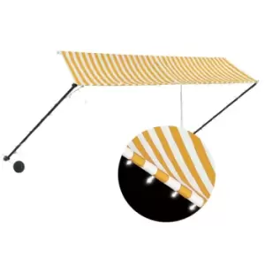 Vidaxl Retractable Awning With LED 350X150cm Yellow And White