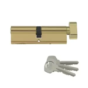 Yale 70mm Brass-Plated Thumbturn Euro Cylinder Lock