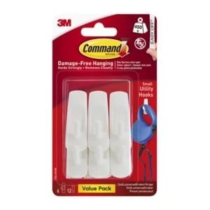3M Command White plastic Hooks Pack of 6