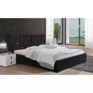 Cubana Upholstered Beds - Plush Velvet, Single Size Frame, Black - Black
