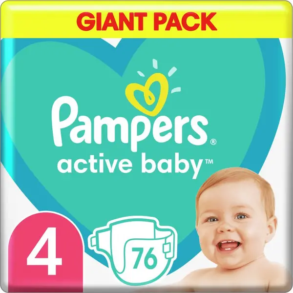 Pampers Active Baby Size 4 76 Nappies