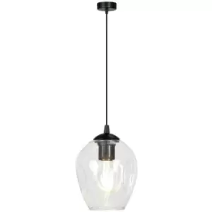 Emibig Istar Black Dome Pendant Ceiling Light with Clear Glass Shades, 1x E27