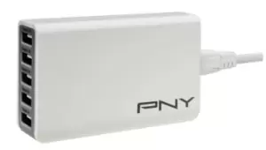 PNY P-AC-5UF-WUK01-RB mobile device charger Grey, White Indoor