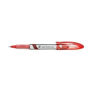 5 Star Elite Fineliner Pen Liquid 0.8mm Tip 0.4mm Line Red Pack of 12