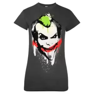 Batman Womens/Ladies Arkham City T-Shirt (L) (Charcoal)