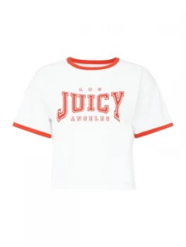 Juicy by Juicy Couture Short Sleeve Crew Neck LA Logo T Shirt White