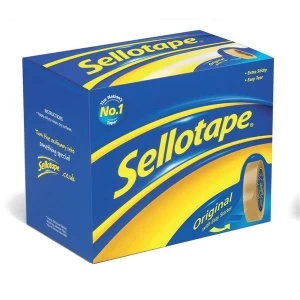 Sellotape Original Golden Large 48mm x 66m Roll Non static Easy tear Tape Clear Pack of 6