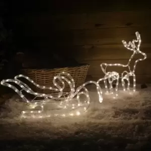 Jingles - 1.4m LED Reindeer with Sleigh Christmas Rope Light Silhouette in Warm White