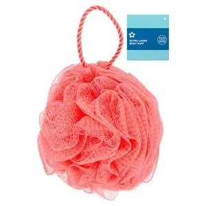 Superdrug Extra Large Body Puff- Coral