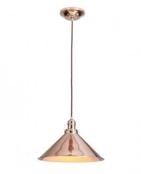 1 Light Dome Ceiling Pendant Polished Copper, E27