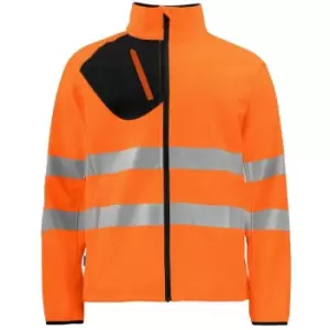 Projob - Mens Hi-Vis Soft Shell Jacket (m) (Orange/Black) - Orange/Black