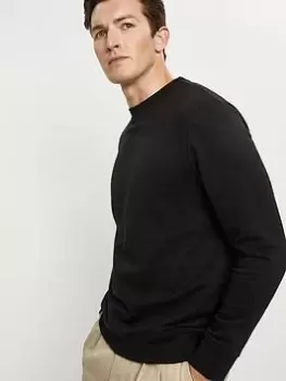Burton Menswear London Burton Regular Fit Crew Sweatshirt, Black, Size L, Men