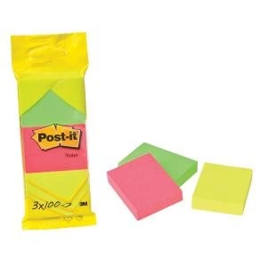 Post-It Notes 38X51mm 100 Sheet Pad Neon Assorted Pack of 36 6812