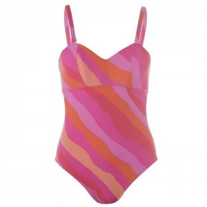 Figleaves Sao Paulo Stripe Bandeau Swimsuit - Pink