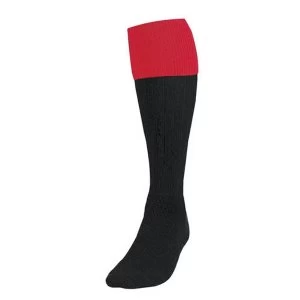 Precision Turnover Football Socks Black/Red UK Size 7-11
