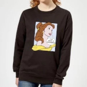 Disney Beauty And The Beast Princess Pop Art Belle Womens Sweatshirt - Black - XL