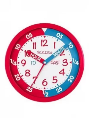 Tikkers Time Teacher Wall Clock - Red And Blue