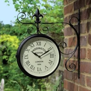 Charles Bentley Paddington Double Sided Metal Wall Clock - Black