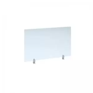 Straight high desktop acrylic screen with white brackets 1200mm x
