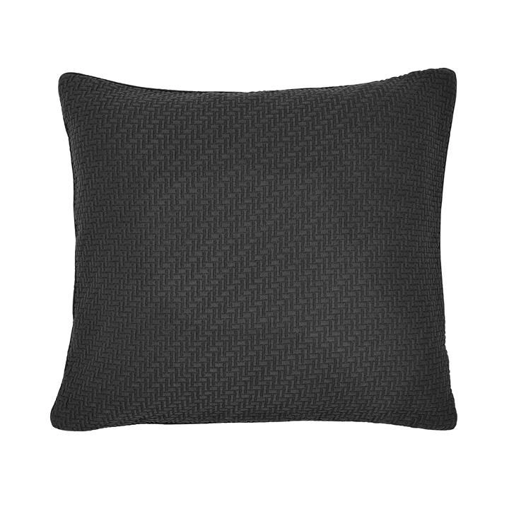 Bedeck of Belfast Dark Grey Cotton Matelasse Fine Linens 'Andaz' Cushion - Cushion