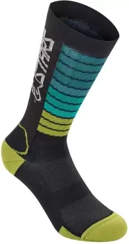 Alpinestars Drop 22 Socks, black-blue-yellow, Size L, black-blue-yellow, Size L
