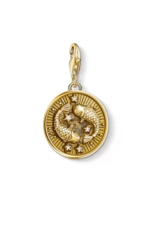 Ladies Thomas Sabo Gold Plated Sterling Silver Charm Club Zodiac Sign Pisces Charm 1651-414-39
