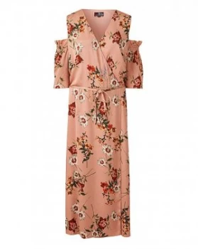 Lovedrobe Floral Print Satin Midi Dress