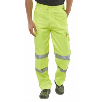 Click - P/COTTON TROUSERS EN ISO 20471 S/Y 42S - Saturn Yellow