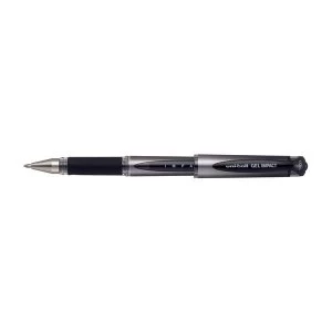 Uni Ball Signo UM 153S Gel Impact Rollerball Pen Line Width 0.6mm Tip Width 1.0mm Black 1 x Pack of 12 Pens