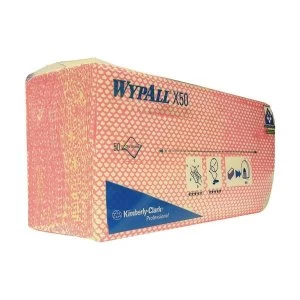 Wypall X50 Cleaning Cloths Red Pack of 50