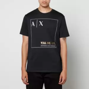 Armani Exchange Mens You Me Us T-Shirt - Black - XXL