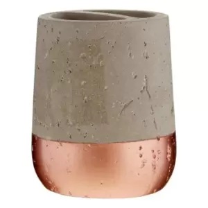 Premier Housewares Toothbrush Holder, Neptune, Copper and Concrete